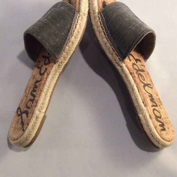 Sam Edelman Women's Aluna Slide Sandal Pewter Braided Espadrille Size 7.5 M - Picture 7 of 11